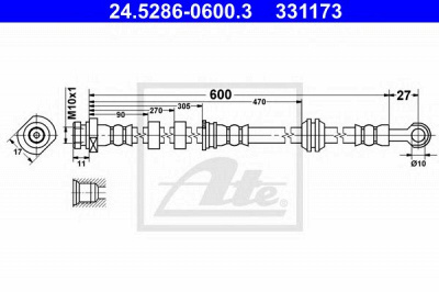 ATE 24528606003 -  Тормозной шланг