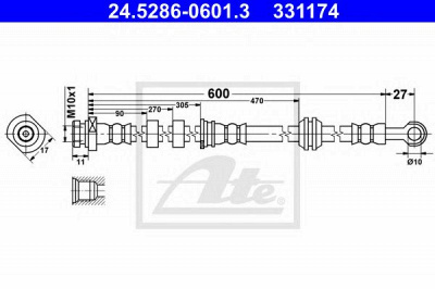 ATE 24528606013 -  Тормозной шланг