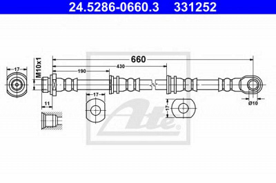 ATE 24528606603 -  Тормозной шланг
