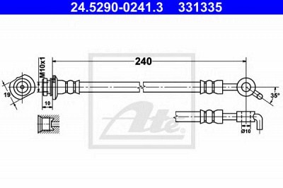 ATE 24529002413 -  Тормозной шланг