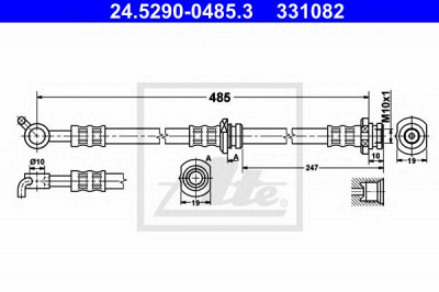 ATE 24529004853 -  Тормозной шланг