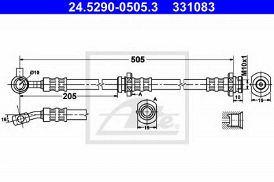 ATE 24529005053 -  Тормозной шланг