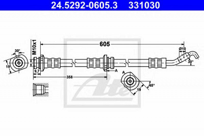 ATE 24529206053 -  Тормозной шланг