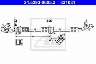 ATE 24529306053 -  Тормозной шланг
