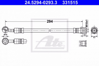ATE 24529402933 -  Тормозной шланг