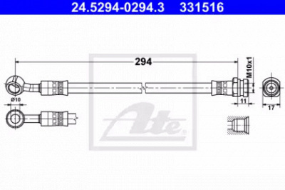 ATE 24529402943 -  Тормозной шланг