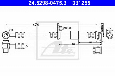 ATE 24529804753 -  Тормозной шланг