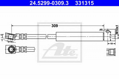 ATE 24529903093 -  Тормозной шланг