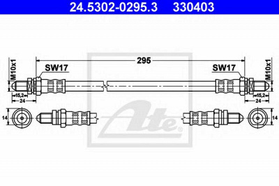ATE 24530202953 -  Тормозной шланг
