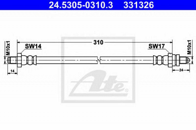 ATE 24530503103 -  Тормозной шланг