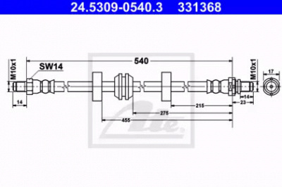 ATE 24530905403 -  Тормозной шланг