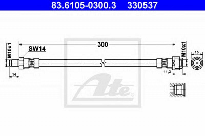 ATE 83610503003 -  Тормозной шланг