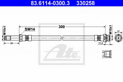 ATE 83611403003 -  Тормозной шланг