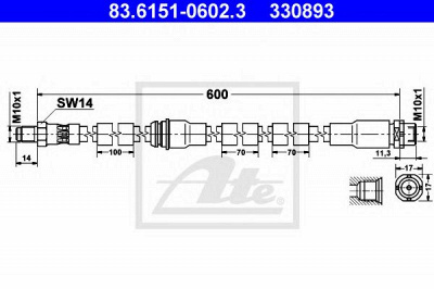 ATE 83615106023 -  Тормозной шланг