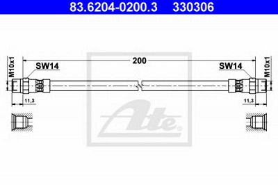 ATE 83620402003 -  Тормозной шланг