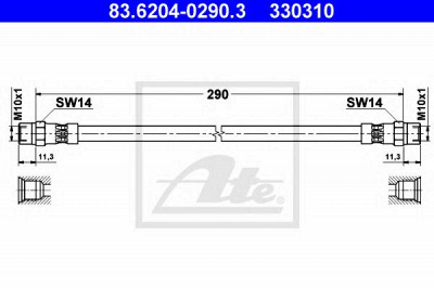 ATE 83620402903 -  Тормозной шланг