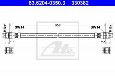 ATE 83620403503 -  Тормозной шланг