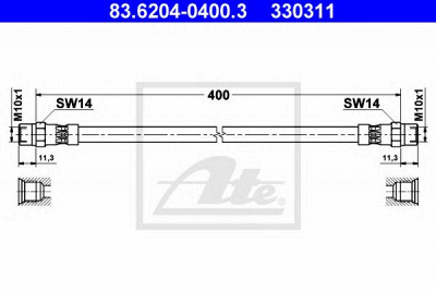 ATE 83620404003 -  Тормозной шланг