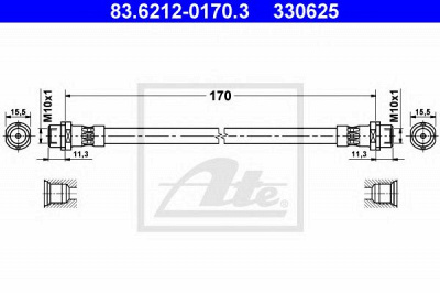 ATE 83621201703 -  Тормозной шланг
