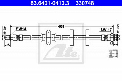 ATE 83640104133 -  Тормозной шланг
