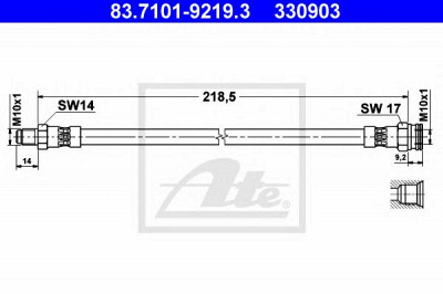 ATE 83710192193 -  Тормозной шланг