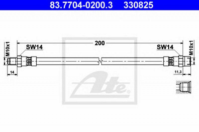 ATE 83770402003 -  Тормозной шланг