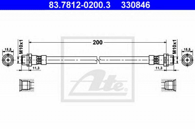 ATE 83781202003 -  Тормозной шланг