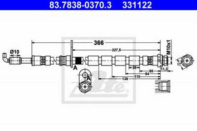 ATE 83783803703 -  Тормозной шланг