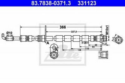 ATE 83783803713 -  Тормозной шланг