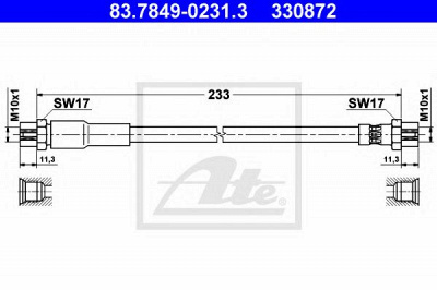 ATE 83784902313 -  Тормозной шланг