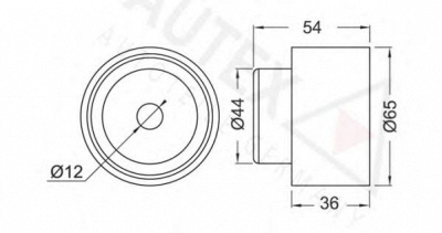 AUTEX 651253 -  Паразитный / Ведущий ролик, зубчатый ремень