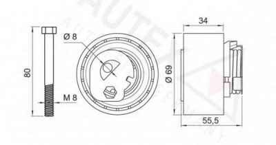 AUTEX 654107 -  Натяжной ролик, ремень ГРМ