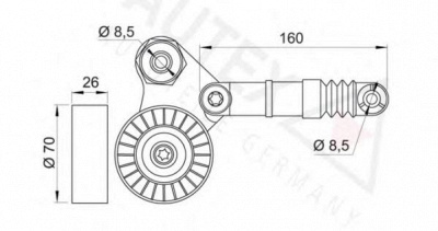 AUTEX 654263 -  Натяжная планка, поликлиновой ремень