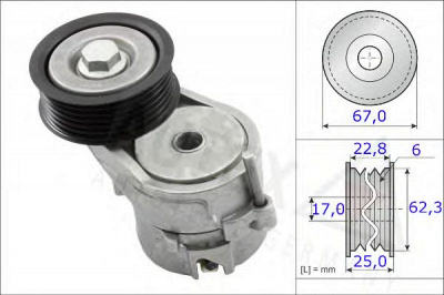 AUTEX 654837 -  Натяжная планка, поликлиновой ремень