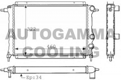 AUTOGAMMA 100874 -  Радиатор, охлаждение двигателя