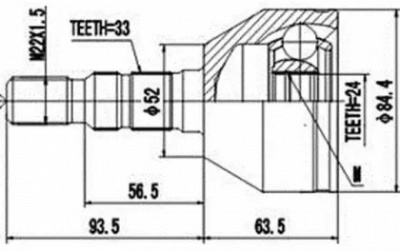AYWIPARTS aw1510073 -  Шарнирный комплект, приводной вал