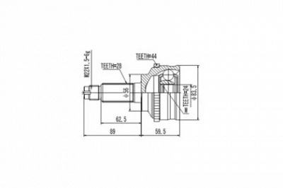 AYWIPARTS aw1510091a -  Шрус внешний передний с кольцом ABS