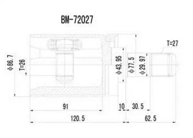 AYWIPARTS aw1521090 -  Шарнирный комплект, приводной вал