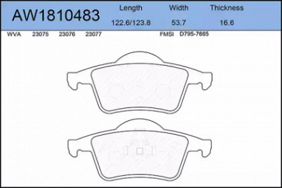 AYWIPARTS aw1810483 -  Комплект тормозных колодок, дисковый тормоз