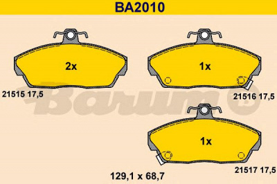 BARUM ba2010 -  Комплект тормозных колодок, дисковый тормоз