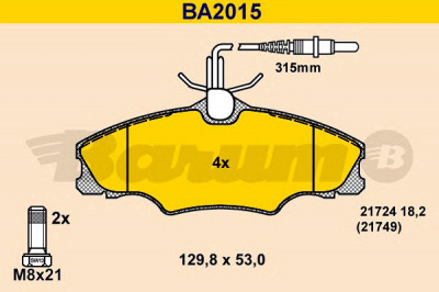 BARUM ba2015 -  Комплект тормозных колодок, дисковый тормоз