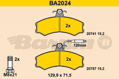 BARUM ba2024 -  Комплект тормозных колодок, дисковый тормоз