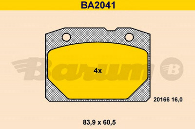 BARUM ba2041 -  Комплект тормозных колодок, дисковый тормоз