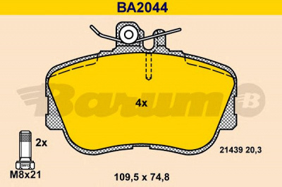 BARUM ba2044 -  Комплект тормозных колодок, дисковый тормоз
