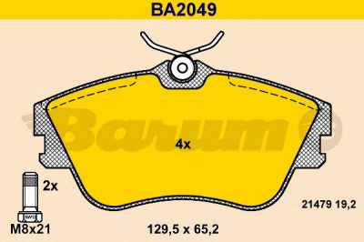 BARUM ba2049 -  Комплект тормозных колодок, дисковый тормоз
