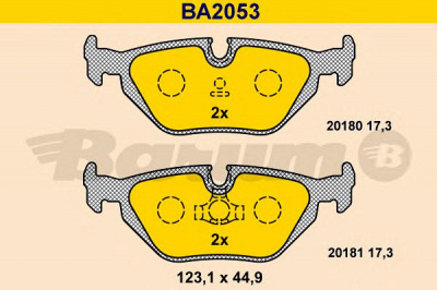 BARUM ba2053 -  Комплект тормозных колодок, дисковый тормоз
