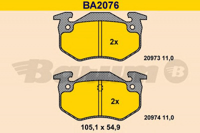 BARUM ba2076 -  Комплект тормозных колодок, дисковый тормоз