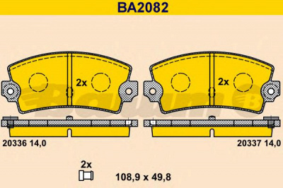 BARUM ba2082 -  Комплект тормозных колодок, дисковый тормоз