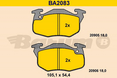 BARUM ba2083 -  Комплект тормозных колодок, дисковый тормоз