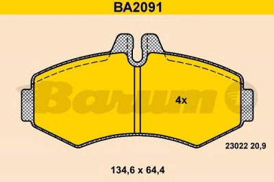 BARUM ba2091 -  Комплект тормозных колодок, дисковый тормоз
